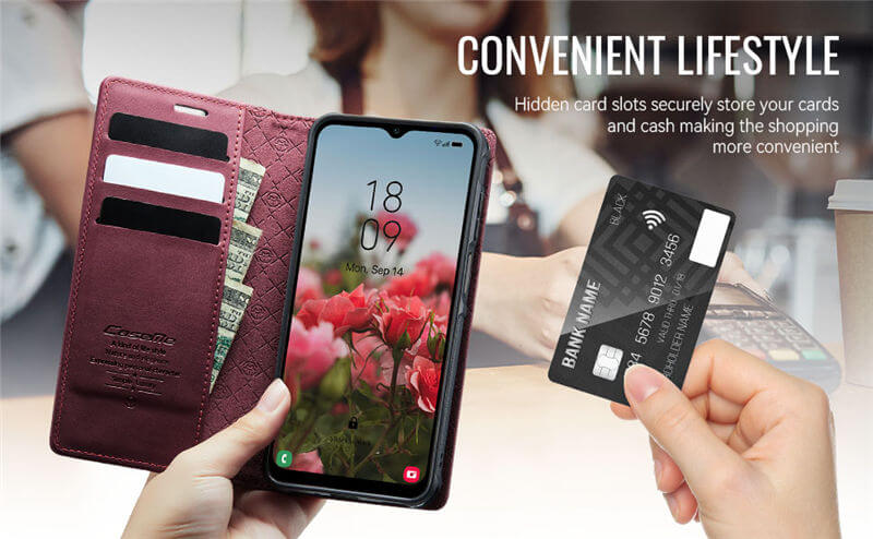 CaseMe Samsung Galaxy A14 2-in-1 Magnetic Wallet Case