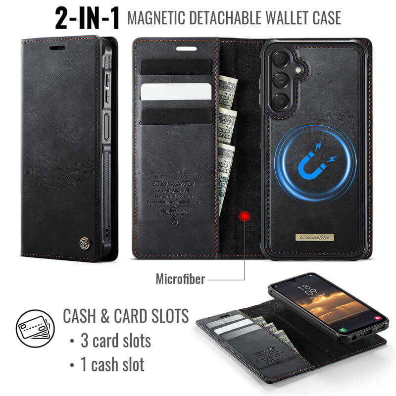 CaseMe Samsung Galaxy A15 2-in-1 Magnetic Wallet Case with RFID Blocking - Image 3