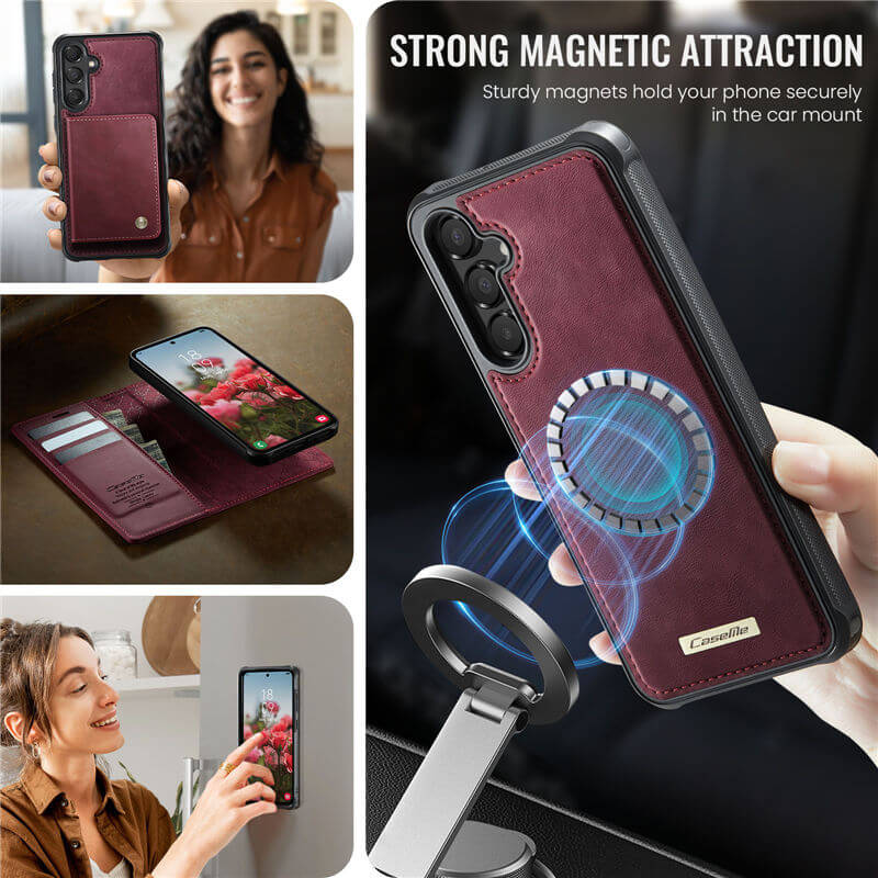 CaseMe Samsung Galaxy A55 2-in-1 Magnetic Wallet Case with RFID Blocking - Image 5