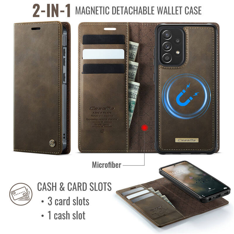 CaseMe Samsung Galaxy A52 2-in-1 Magnetic Wallet Case with RFID Blocking - Image 3