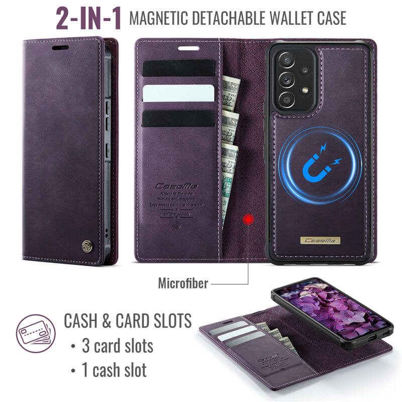 CaseMe Samsung Galaxy A53 5G 2-in-1 Magnetic Wallet Case with RFID Blocking - Image 3