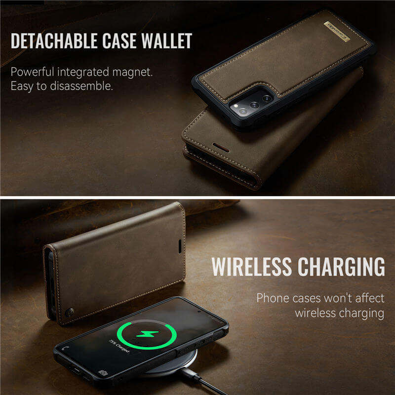 CaseMe Samsung Galaxy S20 FE 2-in-1 Magnetic Wallet Case – Wireless Charging & RFID Blocking - Image 4