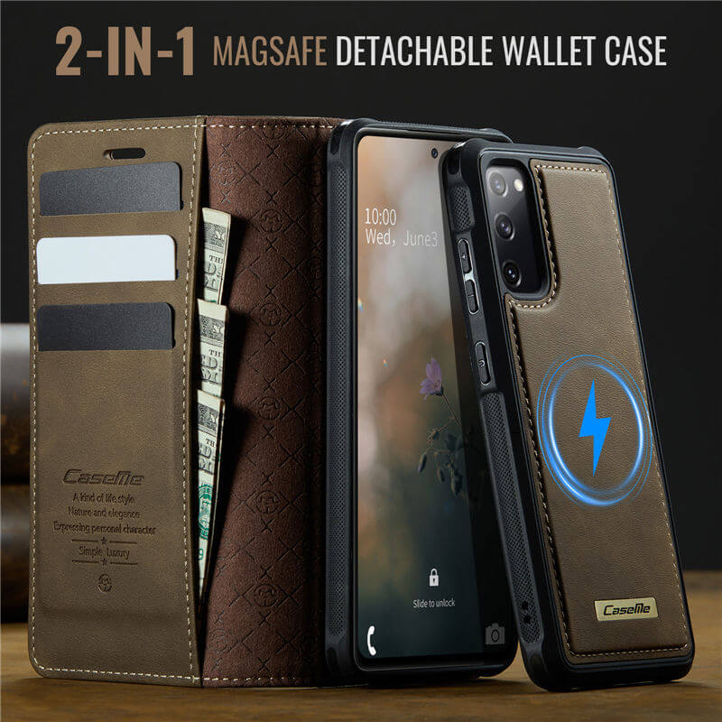 CaseMe Samsung Galaxy S20 FE 2-in-1 Magnetic Wallet Case – Wireless Charging & RFID Blocking - Image 9
