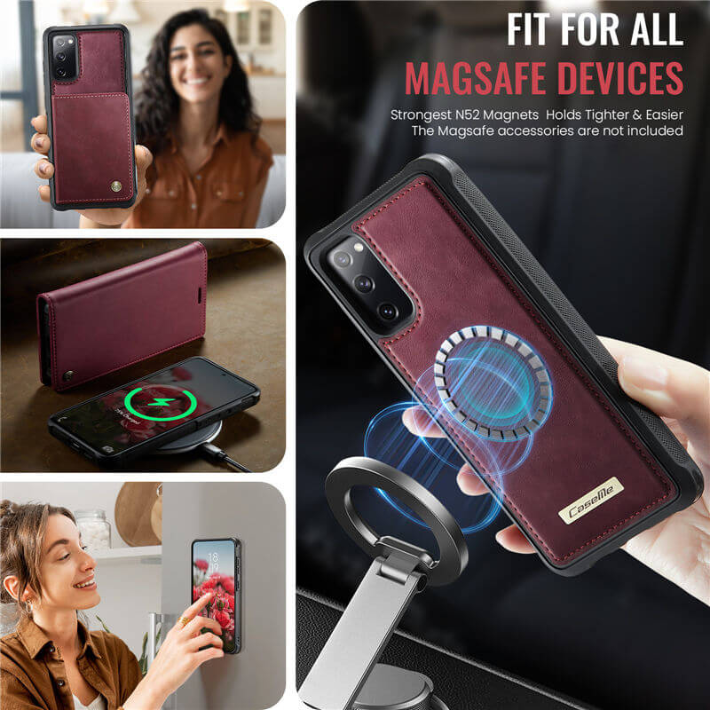 CaseMe Samsung Galaxy S20 FE 2-in-1 Magnetic Wallet Case – Wireless Charging & RFID Blocking - Image 6