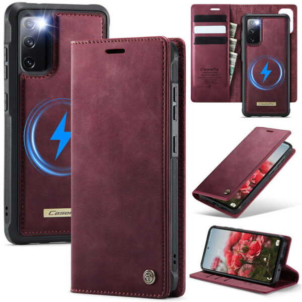 CaseMe Samsung Galaxy S20 FE 2-in-1 Magnetic Wallet Case – Wireless Charging & RFID Blocking