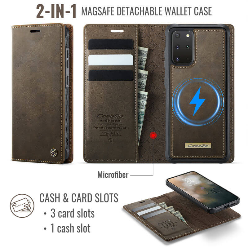 CaseMe Samsung Galaxy S20 Plus 2-in-1 Magnetic Wallet Case – Wireless Charging & RFID Blocking - Image 3