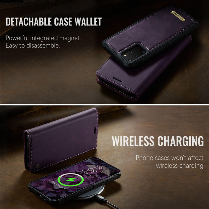 CaseMe Samsung Galaxy S20 Plus 2-in-1 Magnetic Wallet Case – Wireless Charging & RFID Blocking - Image 4