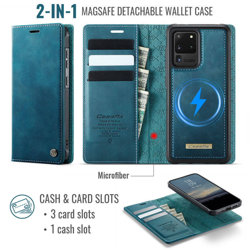 CaseMe Samsung Galaxy S20 Ultra 2-in-1 Magnetic Wallet Case – Wireless Charging & RFID Blocking - Image 3