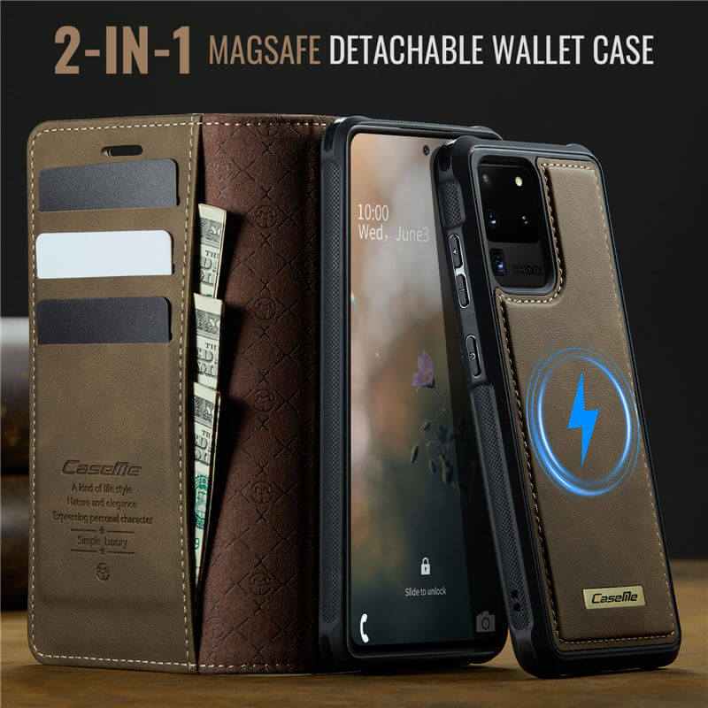 CaseMe Samsung Galaxy S20 Ultra 2-in-1 Magnetic Wallet Case – Wireless Charging & RFID Blocking - Image 9