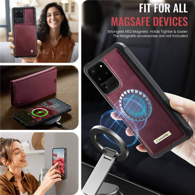 CaseMe Samsung Galaxy S20 Ultra 2-in-1 Magnetic Wallet Case – Wireless Charging & RFID Blocking - Image 6