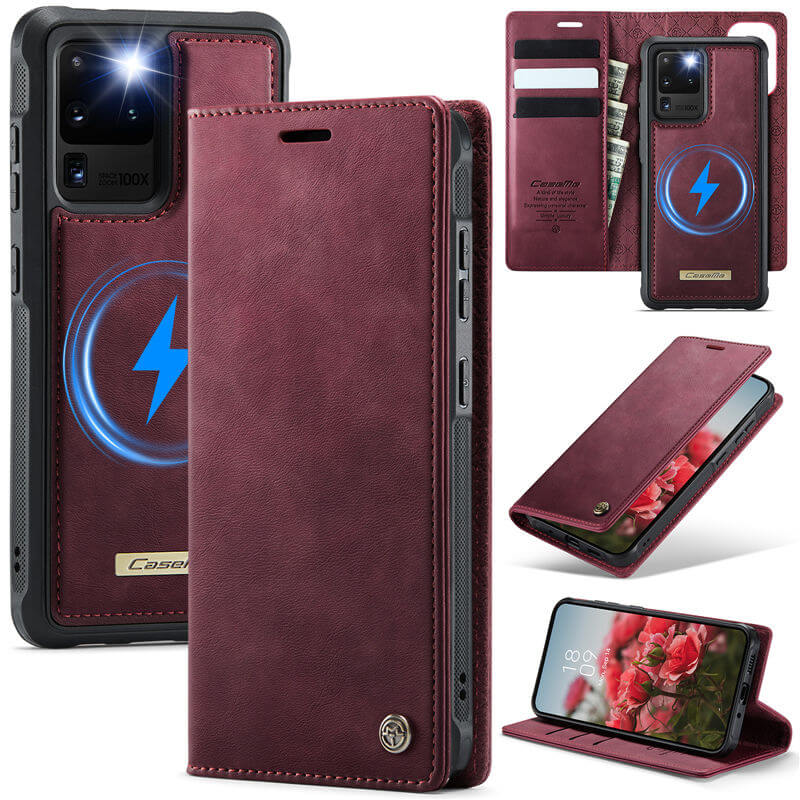 CaseMe Samsung Galaxy S20 Ultra 2-in-1 Magnetic Wallet Case – Wireless Charging & RFID Blocking