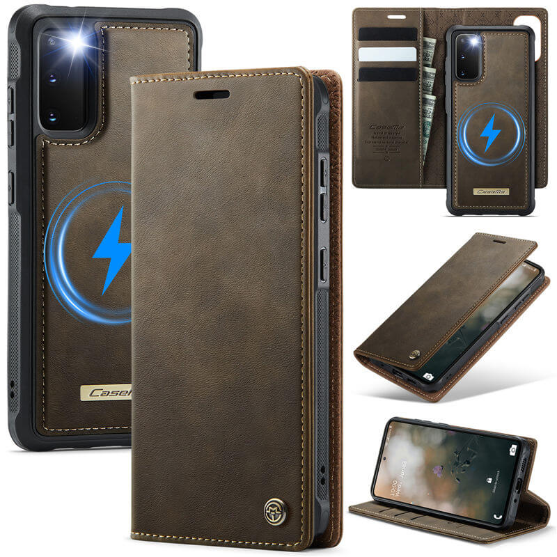 CaseMe Samsung Galaxy S20 2-in-1 Magnetic Wallet Case – Wireless Charging & RFID Blocking