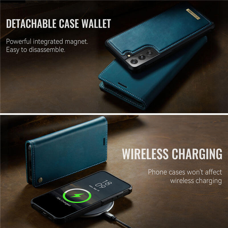 CaseMe Samsung Galaxy S21 FE 2-in-1 Magnetic Wallet Case – Wireless Charging & RFID Blocking - Image 4