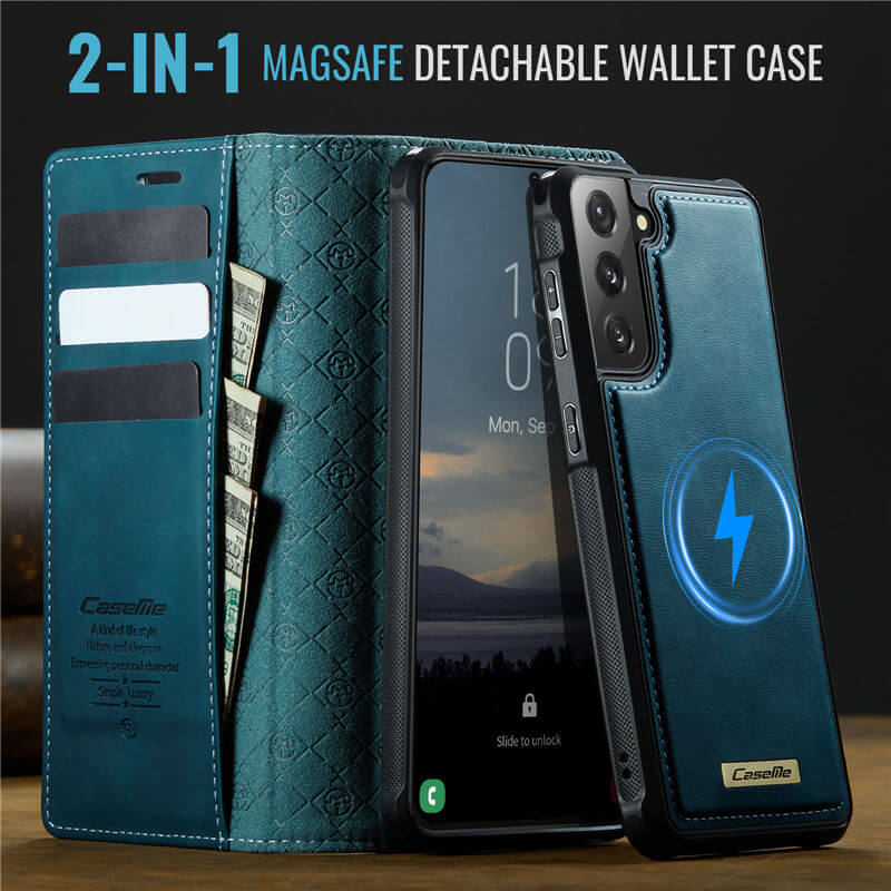 CaseMe Samsung Galaxy S21 FE 2-in-1 Magnetic Wallet Case – Wireless Charging & RFID Blocking - Image 9