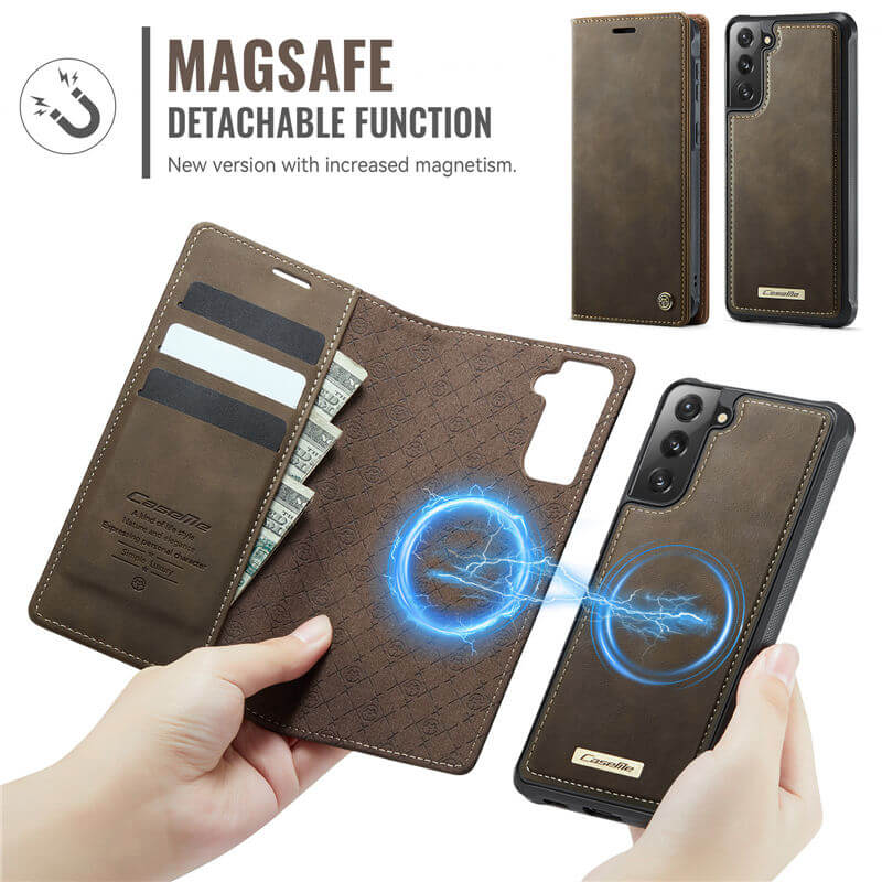 CaseMe Samsung Galaxy S21 FE 2-in-1 Magnetic Wallet Case – Wireless Charging & RFID Blocking - Image 5