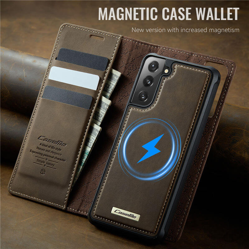 CaseMe Samsung Galaxy S21 FE 2-in-1 Magnetic Wallet Case – Wireless Charging & RFID Blocking - Image 10