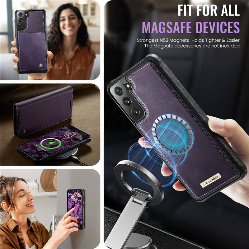 CaseMe Samsung Galaxy S21 FE 2-in-1 Magnetic Wallet Case – Wireless Charging & RFID Blocking - Image 6