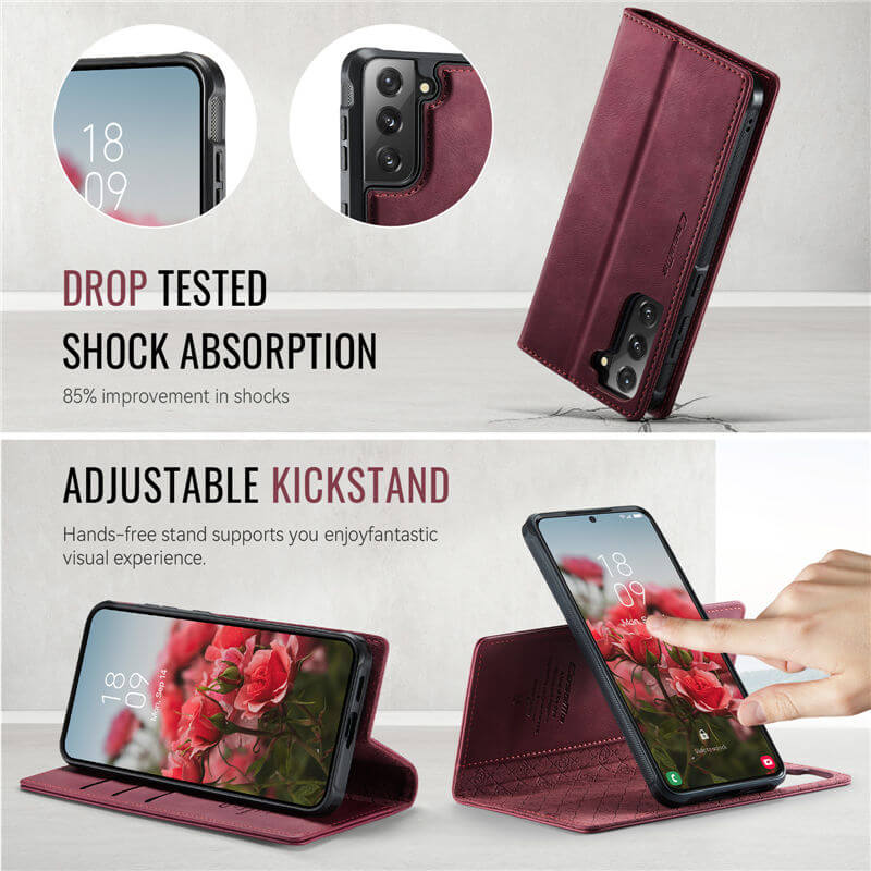 CaseMe Samsung Galaxy S21 FE 2-in-1 Magnetic Wallet Case – Wireless Charging & RFID Blocking - Image 7