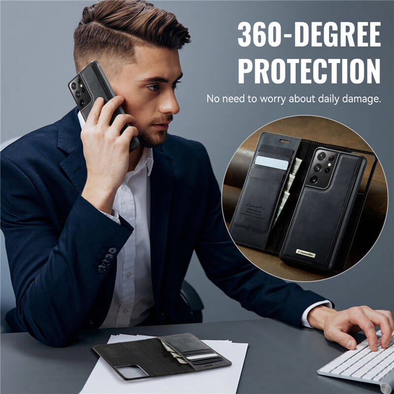 CaseMe Samsung Galaxy S21 Ultra 2-in-1 Magnetic Wallet Case – Wireless Charging & RFID Blocking - Image 11