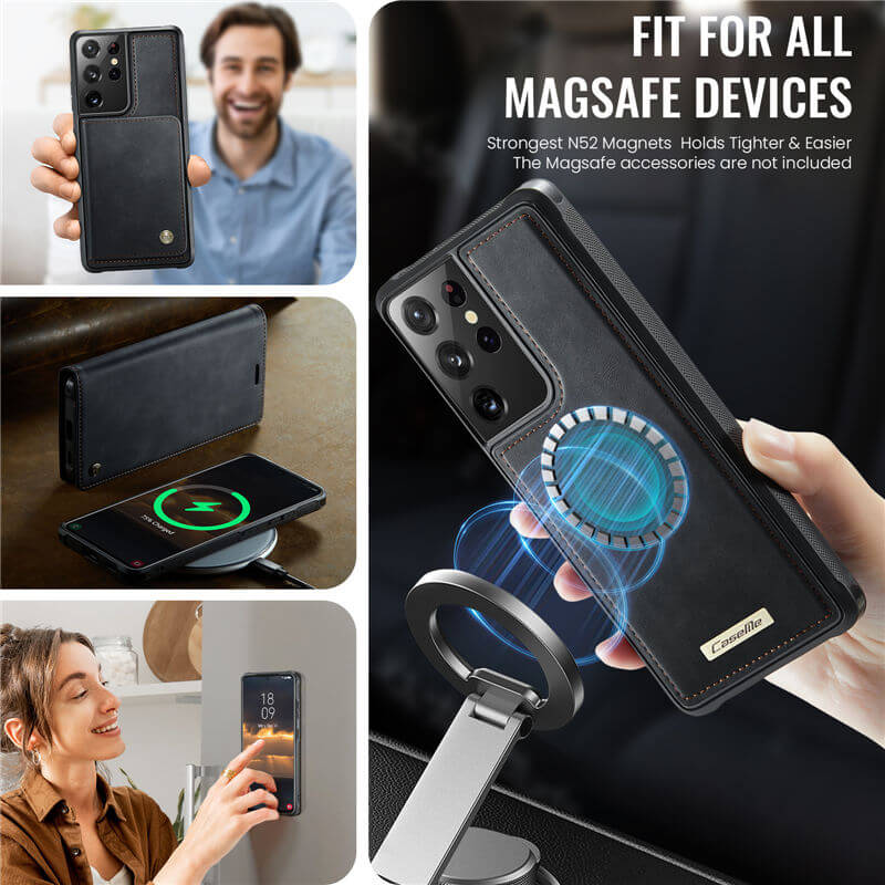 CaseMe Samsung Galaxy S21 Ultra 2-in-1 Magnetic Wallet Case – Wireless Charging & RFID Blocking - Image 6