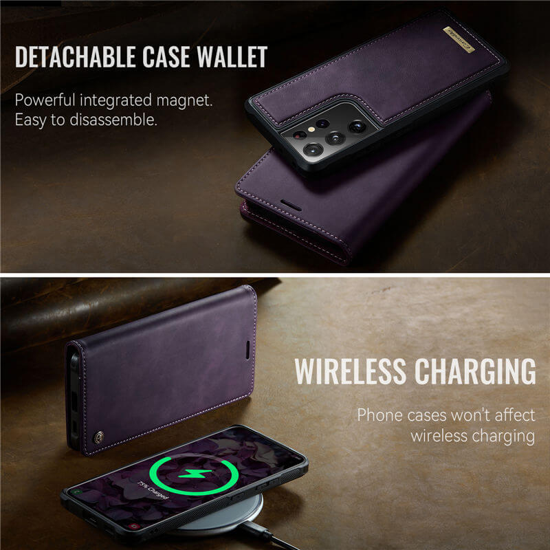 CaseMe Samsung Galaxy S21 Ultra 2-in-1 Magnetic Wallet Case – Wireless Charging & RFID Blocking - Image 4