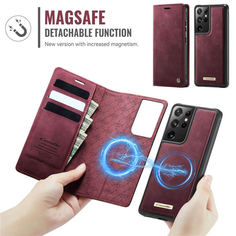 CaseMe Samsung Galaxy S21 Ultra 2-in-1 Magnetic Wallet Case – Wireless Charging & RFID Blocking - Image 5