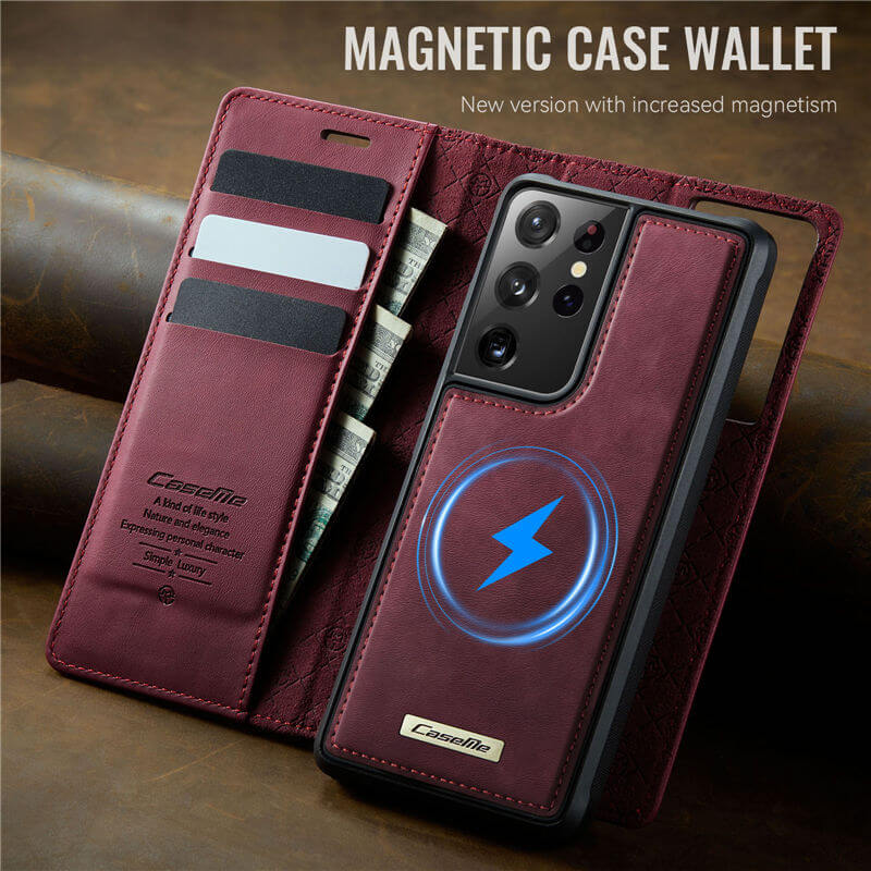 CaseMe Samsung Galaxy S21 Ultra 2-in-1 Magnetic Wallet Case – Wireless Charging & RFID Blocking - Image 10