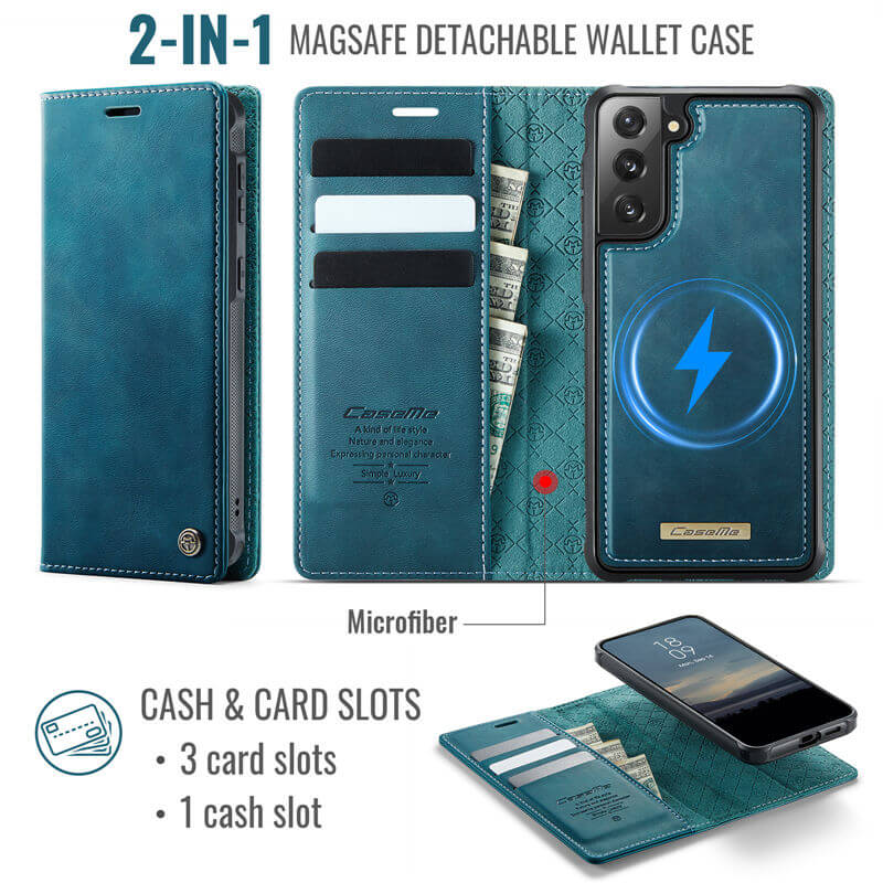 CaseMe Samsung Galaxy S21 2-in-1 Magnetic Wallet Case – Wireless Charging & RFID Blocking - Image 3