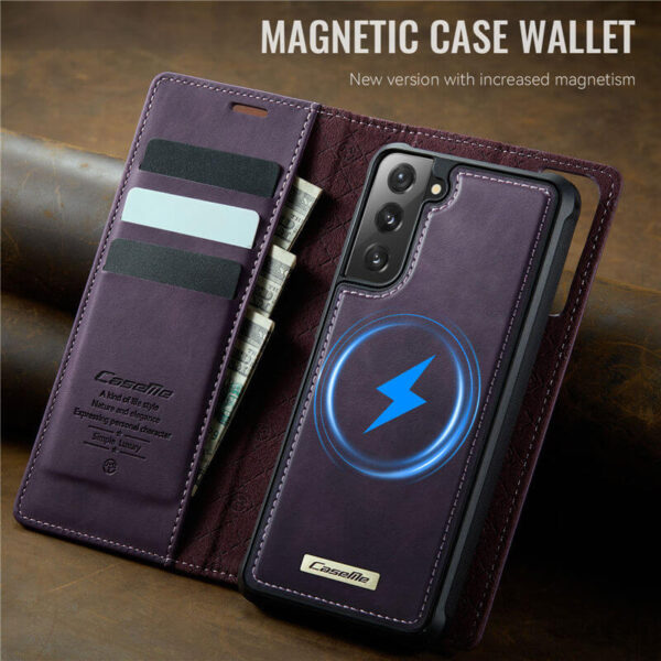 CaseMe Samsung Galaxy S21 Plus 2-in-1 Magnetic Wallet Case – Wireless Charging & RFID Blocking - Image 10
