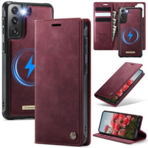 CaseMe Samsung Galaxy S21 Plus 2-in-1 Magnetic Wallet Case – Wireless Charging & RFID Blocking