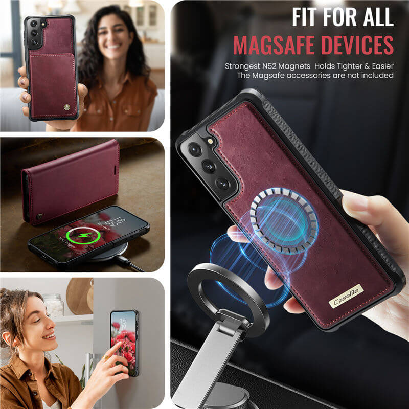 CaseMe Samsung Galaxy S21 2-in-1 Magnetic Wallet Case – Wireless Charging & RFID Blocking - Image 6