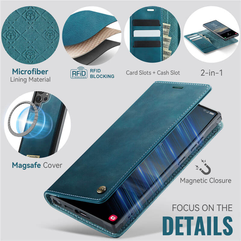 CaseMe Samsung Galaxy S22 Ultra 2-in-1 Magnetic Wallet Case – Wireless Charging & RFID Blocking - Image 8