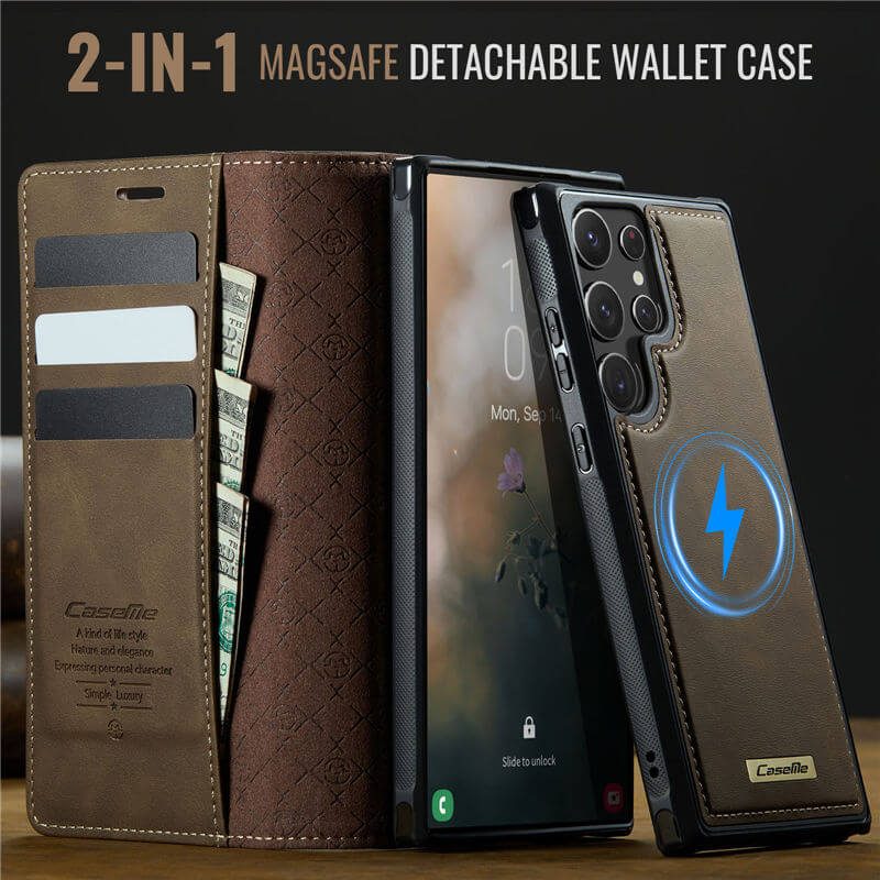 CaseMe Samsung Galaxy S22 Ultra 2-in-1 Magnetic Wallet Case – Wireless Charging & RFID Blocking - Image 9