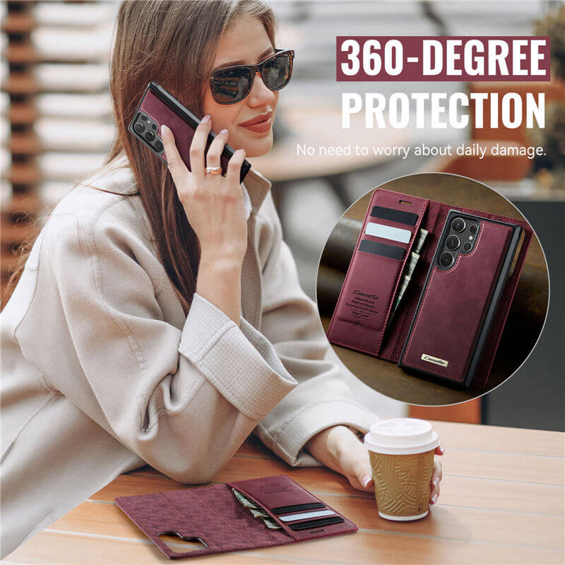 CaseMe Samsung Galaxy S22 Ultra 2-in-1 Magnetic Wallet Case – Wireless Charging & RFID Blocking - Image 11