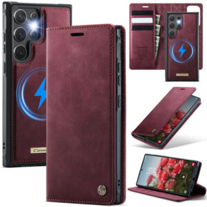 CaseMe Samsung Galaxy S22 Ultra 2-in-1 Magnetic Wallet Case – Wireless Charging & RFID Blocking
