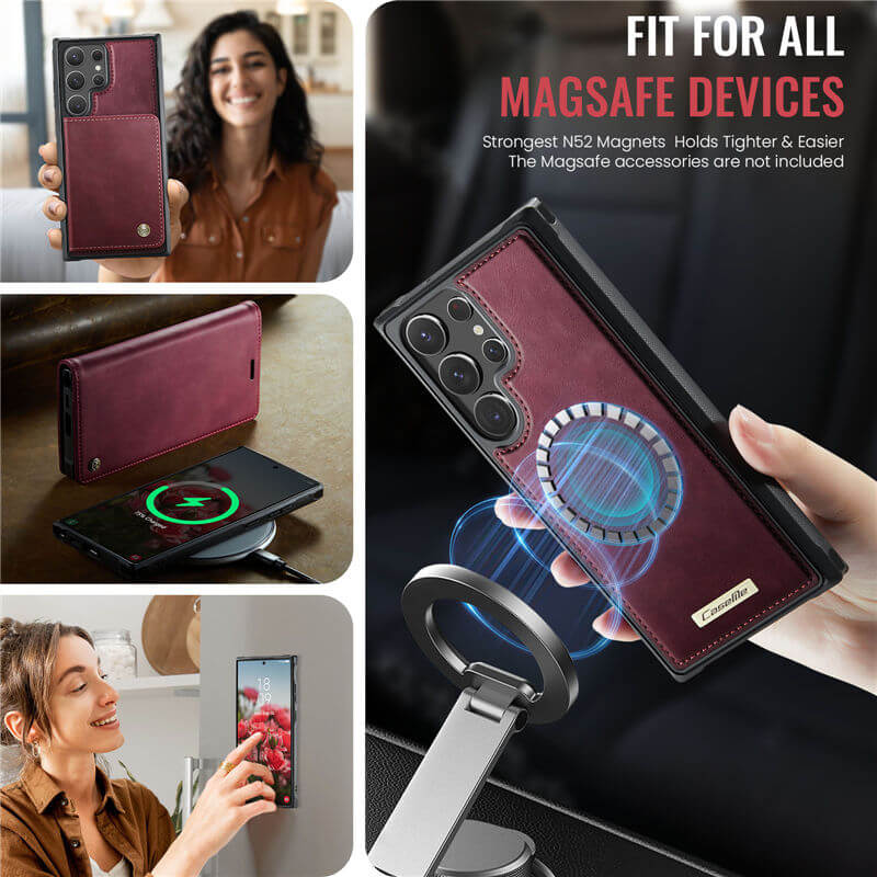 CaseMe Samsung Galaxy S22 Ultra 2-in-1 Magnetic Wallet Case – Wireless Charging & RFID Blocking - Image 6