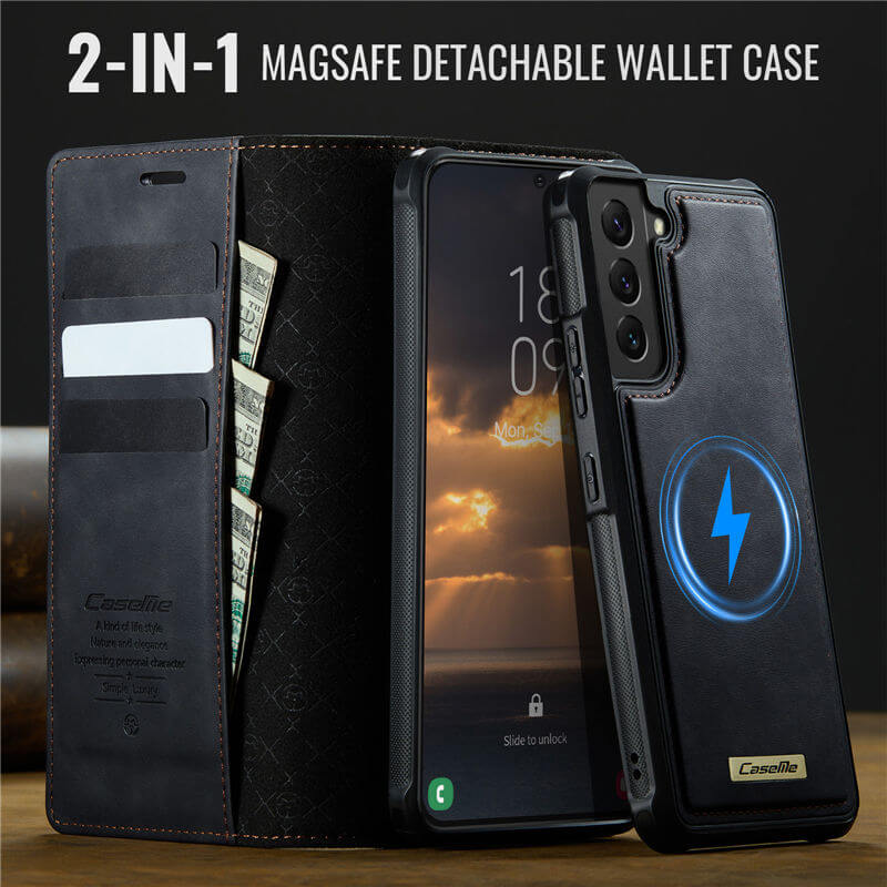 CaseMe Samsung Galaxy S22 2-in-1 Magnetic Wallet Case – Wireless Charging & RFID Blocking - Image 9