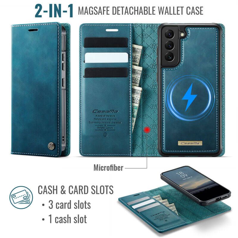 CaseMe Samsung Galaxy S22 Plus 2-in-1 Magnetic Wallet Case – Wireless Charging & RFID Blocking - Image 3