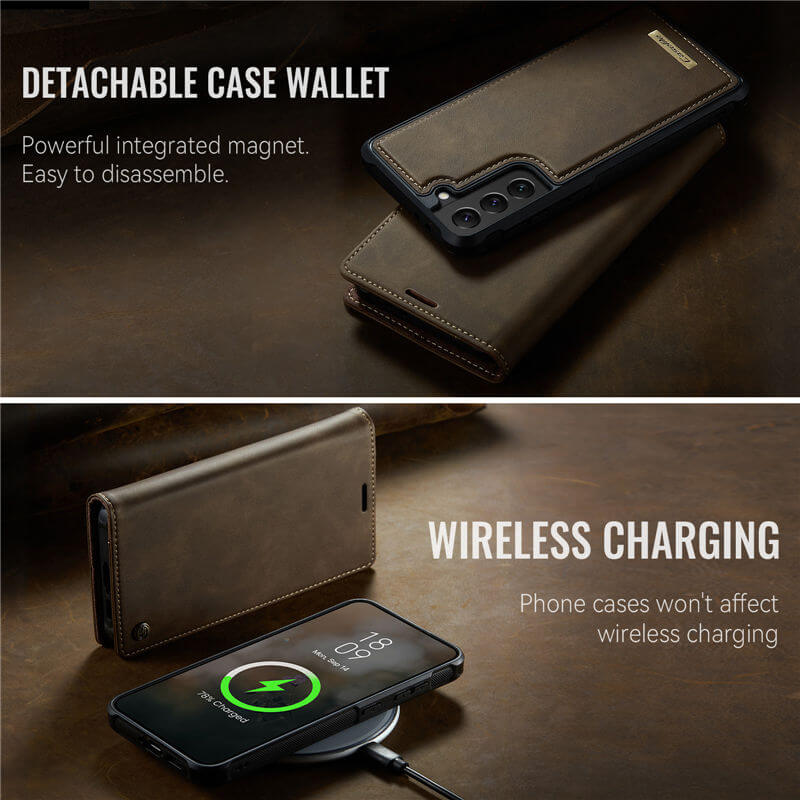 CaseMe Samsung Galaxy S22 Plus 2-in-1 Magnetic Wallet Case – Wireless Charging & RFID Blocking - Image 4