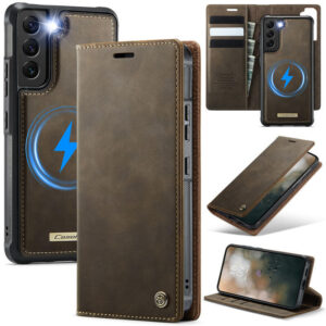 CaseMe Samsung Galaxy S22 2-in-1 Magnetic Wallet Case – Wireless Charging & RFID Blocking