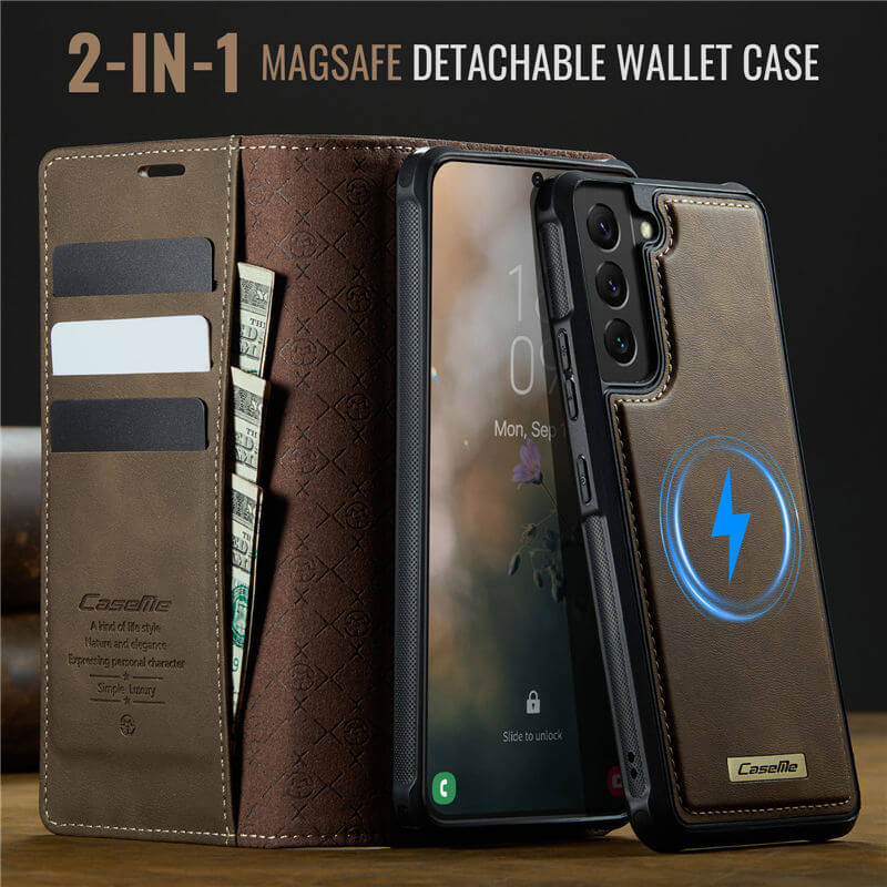 CaseMe Samsung Galaxy S22 Plus 2-in-1 Magnetic Wallet Case – Wireless Charging & RFID Blocking - Image 9