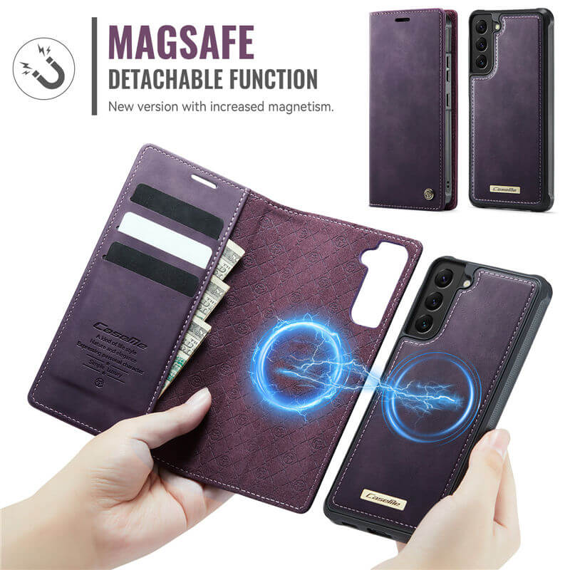CaseMe Samsung Galaxy S22 Plus 2-in-1 Magnetic Wallet Case – Wireless Charging & RFID Blocking - Image 5