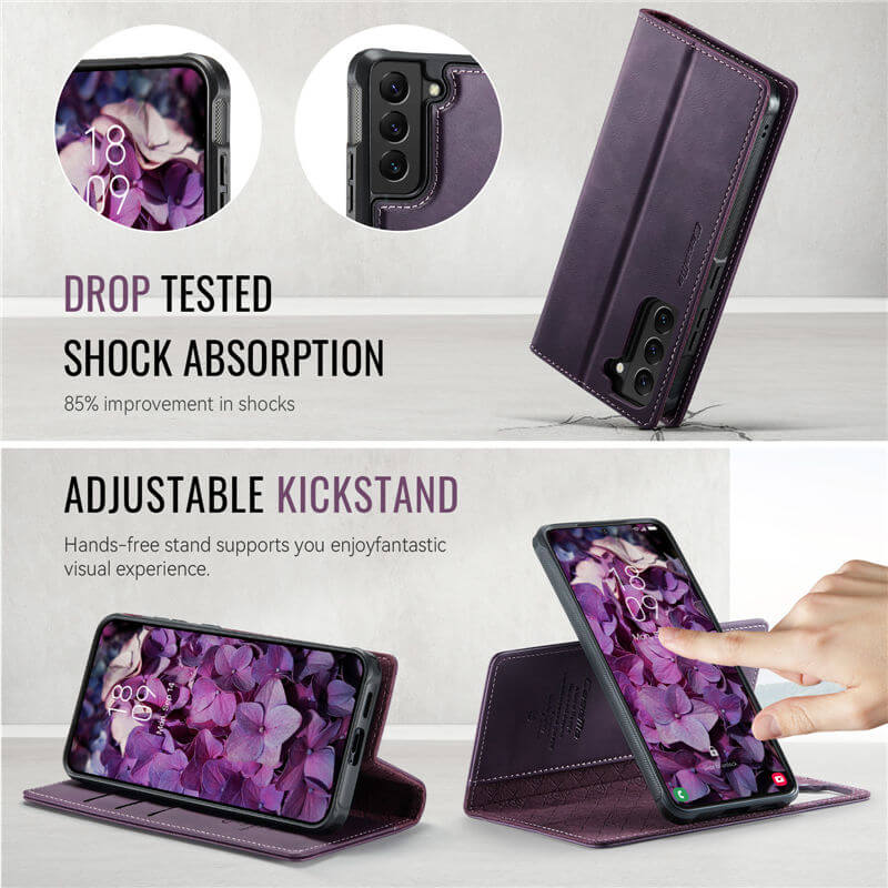 CaseMe Samsung Galaxy S22 2-in-1 Magnetic Wallet Case – Wireless Charging & RFID Blocking - Image 7
