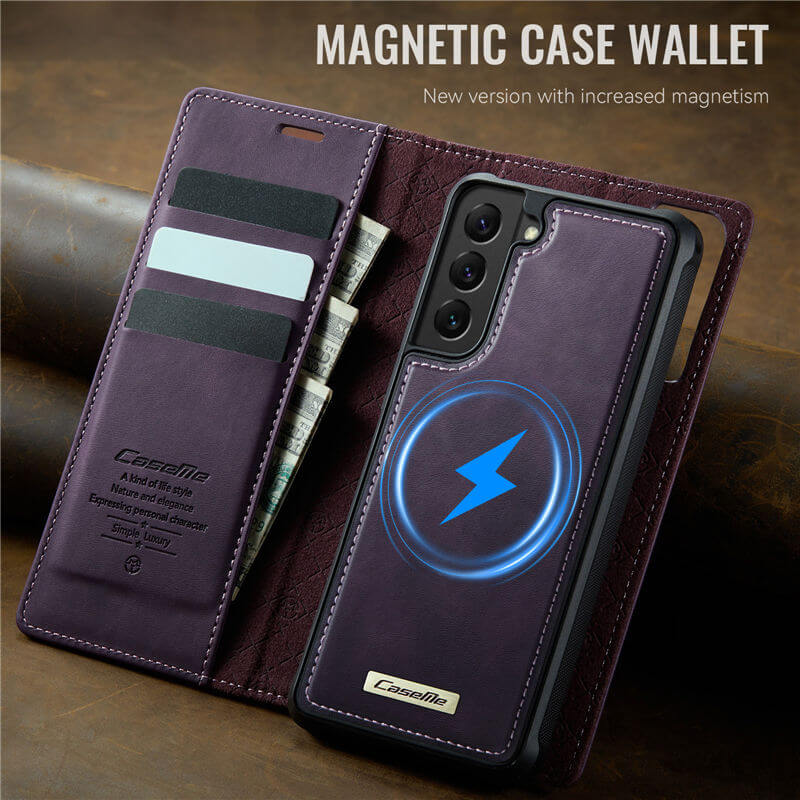 CaseMe Samsung Galaxy S22 Plus 2-in-1 Magnetic Wallet Case – Wireless Charging & RFID Blocking - Image 10