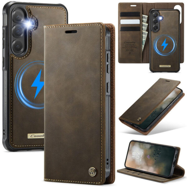 CaseMe Samsung Galaxy S23 FE 2-in-1 Magnetic Wallet Case – Wireless Charging & RFID Blocking