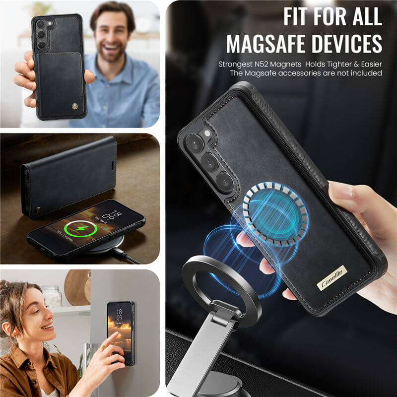 CaseMe Samsung Galaxy S23 2-in-1 Magnetic Wallet Case – Wireless Charging & RFID Blocking - Image 6