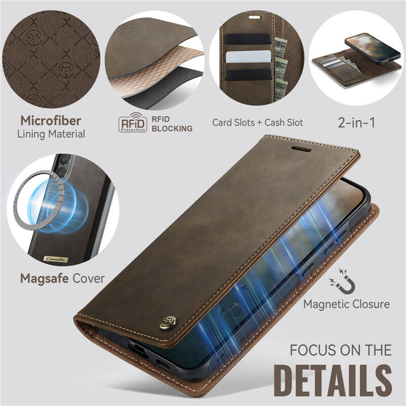 CaseMe Samsung Galaxy S23 2-in-1 Magnetic Wallet Case – Wireless Charging & RFID Blocking - Image 8