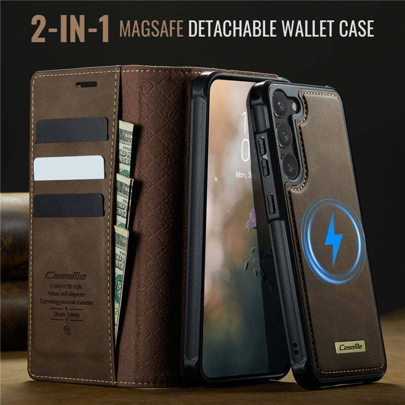 CaseMe Samsung Galaxy S23 Plus 2-in-1 Magnetic Wallet Case – Wireless Charging & RFID Blocking - Image 9