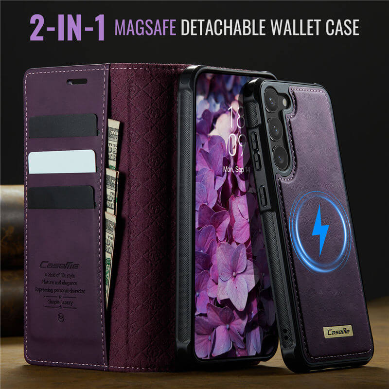 CaseMe Samsung Galaxy S23 2-in-1 Magnetic Wallet Case – Wireless Charging & RFID Blocking - Image 9