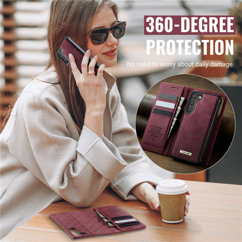 CaseMe Samsung Galaxy S23 Plus 2-in-1 Magnetic Wallet Case – Wireless Charging & RFID Blocking - Image 11